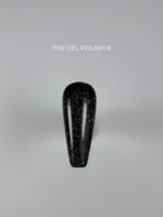 TOUCH Pixi gel polish 06 – czarny brokatowy lakier hybrydowy 9 ml z witrażowym efektem - obrazek 3