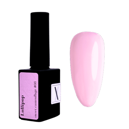 Xnail Baza kamuflująca Lollipop #0008 – różowa elastyczna baza do paznokci, 10 ml