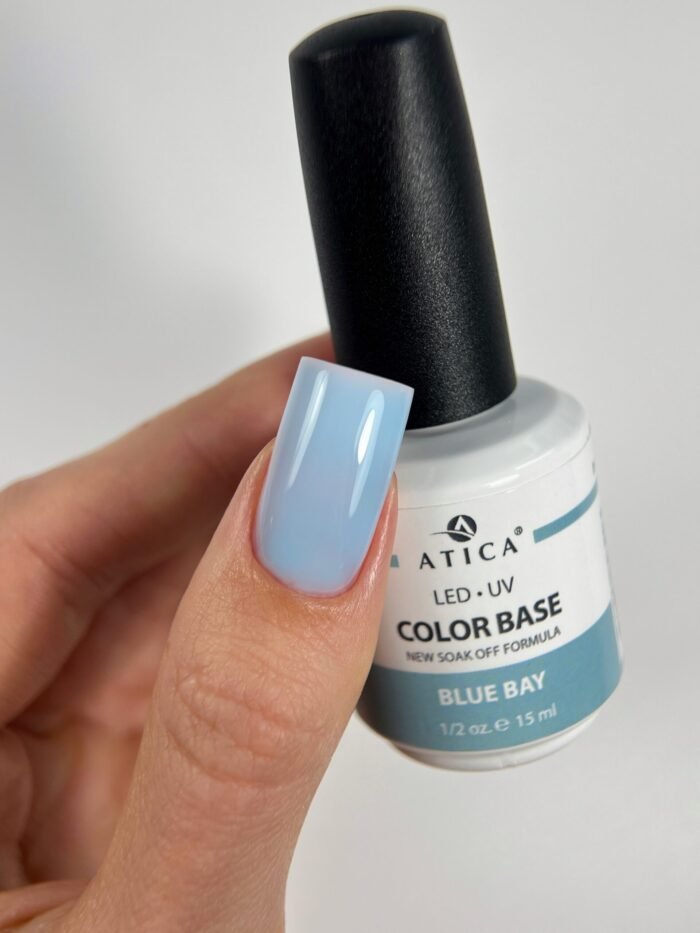Atica Blue Bay – kolorowa niebieska baza hybrydowa o gęstej konsystencji, 15 ml - obrazek 2