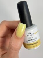 Atica Yellow Cream – kolorowa żółta baza hybrydowa o średniej gęstości, 15 ml - obrazek 2