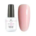 Atica Base Gel Flush Pink – jasnoróżowa kauczukowa baza hybrydowa, 15 ml