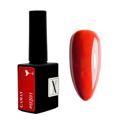 Lakier hybrydowy Gamay #0201 – czerwony kryjący odcień 10 ml
