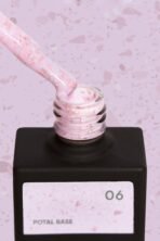 NAILSOFTHEDAY Potal Base 06 – jasno-różowa baza z miedzianymi płatkami, 10 ml - obrazek 2