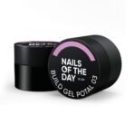NAILSOFTHEDAY Build gel Potal 03 – różowy żel budujący z cząstkami folii, 15 ml