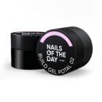 NAILSOFTHEDAY Build gel Potal 02 – jasno-różowy żel budujący z cząstkami folii, 15 ml