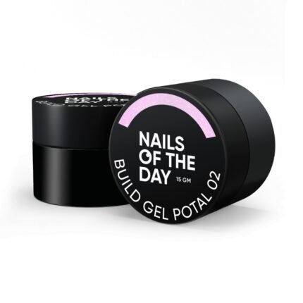 NAILSOFTHEDAY Build gel Potal 02 – jasno-różowy żel budujący z cząstkami folii, 15 ml