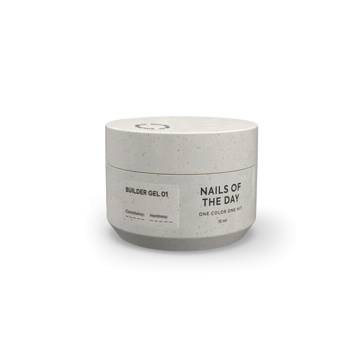 NAILSOFTHEDAY Builder gel 01 – przezroczysty żel budujący, 15 ml