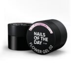 NAILSOFTHEDAY Build gel Flower 02 – różowy żel budujący z kwiatami, 15 ml