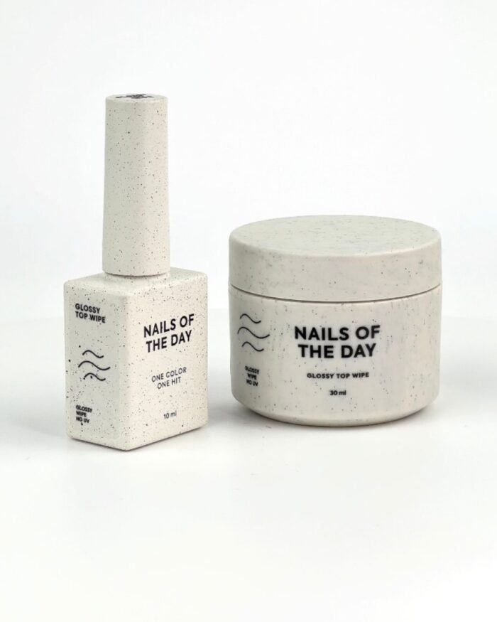 NAILSOFTHEDAY Glossy Top Wipe – błyszczący top z lepką warstwą i bez filtru UV, 10 ml - obrazek 3