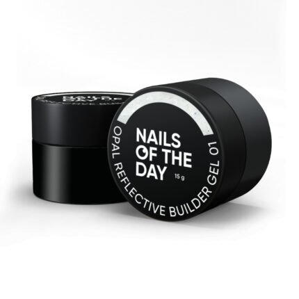 NAILSOFTHEDAY Opal reflective Builder gel 01 – mleczny żel budujący z opalowym połyskiem i drobinkami odblaskowymi, 15 g