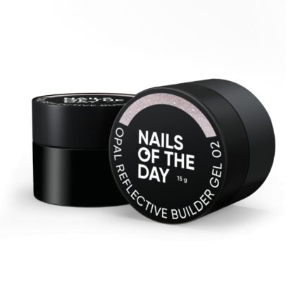 NAILSOFTHEDAY Opal reflective Builder gel 02 – różowo-mleczny żel budujący z opalowym połyskiem i drobinkami odblaskowymi, 15 g