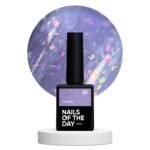 NAILSOFTHEDAY Potal Base 20 – jasno-liliowa baza hybrydowa z holograficznymi płatkami, 10 ml