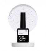 NAILSOFTHEDAY Potal Base 02 – mleczno-błękitna baza hybrydowa z płatkami, 10 ml