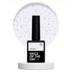 NAILSOFTHEDAY Potal Base 02 – mleczno-błękitna baza hybrydowa z płatkami, 10 ml