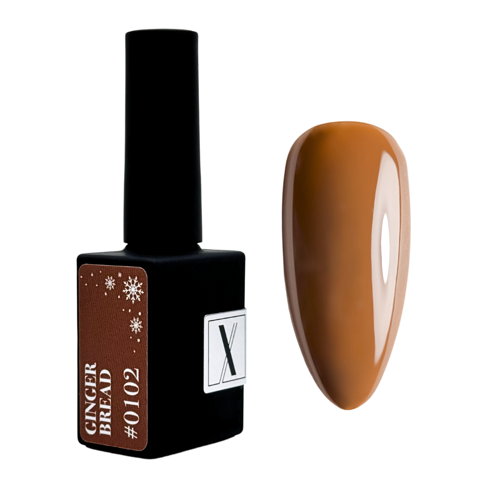 Gingerbread #0102 – lakier hybrydowy 10 ml, Hello, December Collection Lakier hybrydowy Gingerbread #0102 – ciepły odcień ochry Hello, December Collection