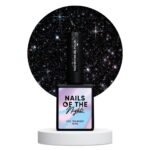 Lakier hybrydowy NAILSOFTHENIGHT Manhattan 10 ml – czarny lakier z holograficzną odblaskową drobinką