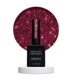 Lakier hybrydowy NAILSOFTHENIGHT Red Mary 10 ml – czerwony lakier z odblaskową drobinką