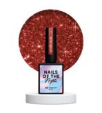 Lakier hybrydowy NAILSOFTHENIGHT Spritz 10 ml – jaskrawo czerwony lakier z odblaskową drobinką