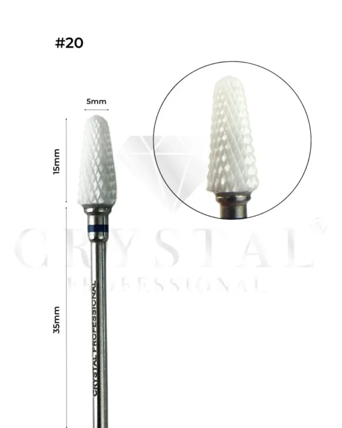 Frez ceramiczny Stożek Crystal Professional №20 niebieskie nacięcie