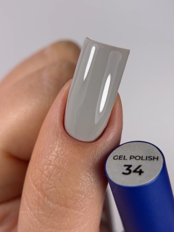 TOUCH Deep Pigment Gel Polish 34 – jasny szary lakier hybrydowy, 9 ml - obrazek 2