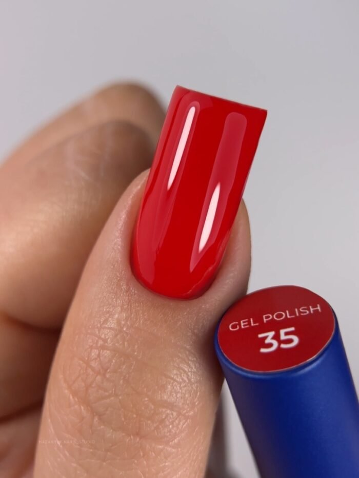 TOUCH Deep Pigment Gel Polish 35 – klasyczny czerwony lakier hybrydowy, 9 ml - obrazek 2