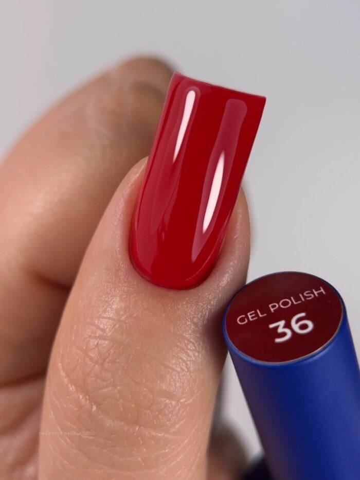 TOUCH Deep Pigment Gel Polish 36 – intensywny czerwony lakier hybrydowy, 9 ml - obrazek 2