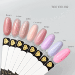 Top Peach Crystal Professional – brzoskwiniowy top hybrydowy No Wipe, 12 ml - obrazek 2