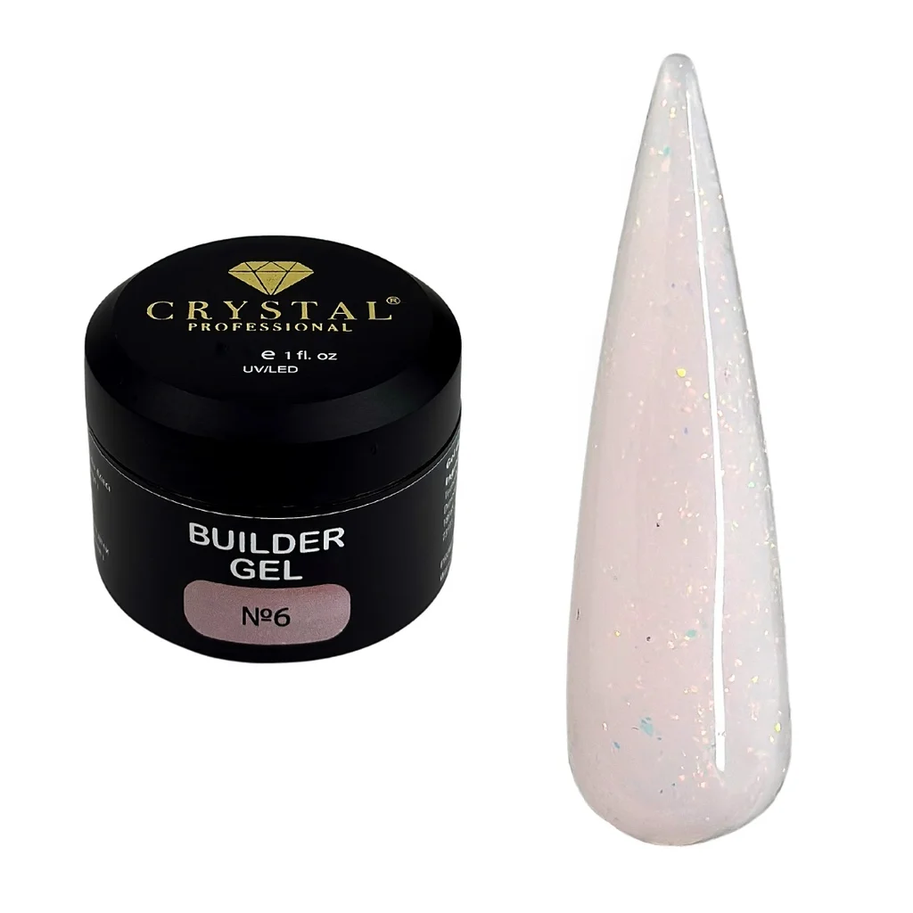 Builder Gel №6 Crystal Professional – żel budujący średniej lepkości Builder Gel №6 Crystal Professional – żel budujący 30 ml