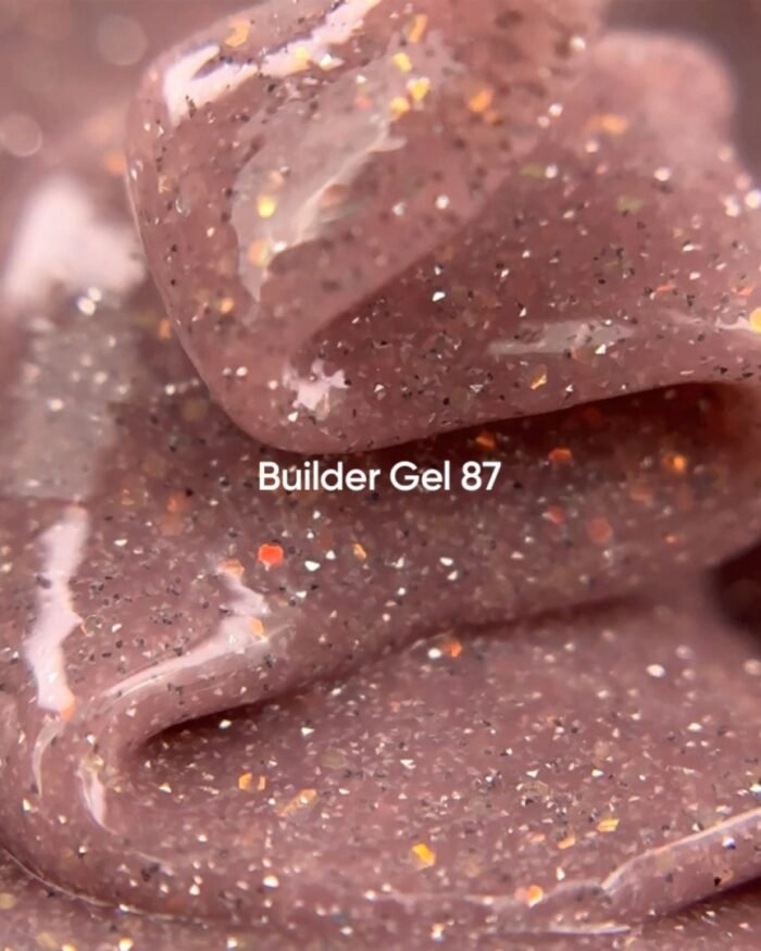 NAILSOFTHEDAY Builder gel 87 – chłodno-nudowy żel budujący z opalowym połyskiem i odblaskową drobinką, 15 ml - obrazek 2
