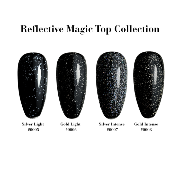 XNAIL Silver Light #0005 – top hybrydowy z delikatnym brokatem refleksyjnym, 10 ml - obrazek 3