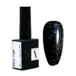 XNAIL Silver Light 0005 top hybrydowy z delikatnym srebrnym brokatem