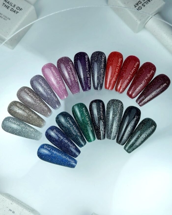 NAILSOFTHEDAY Kevin Gel Polish – lakier hybrydowy z drobinką odblaskową, 10 ml - obrazek 5