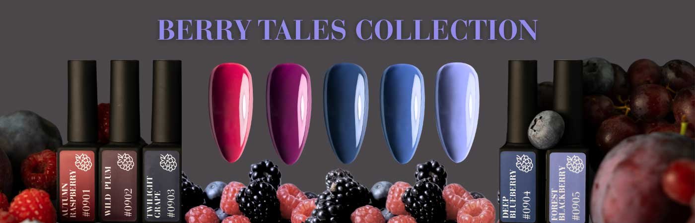 Kolekcja Berry Tales – lakiery hybrydowe w odcieniach owocowych z paletą kolorów TIPSI SHOP