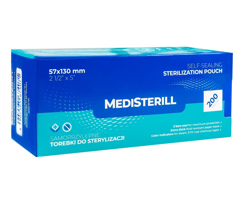 Pakiety do sterylizacji MediSterill 57 × 130 mm Torebki do sterylizacji MediSterill 57 × 130 mm 200 szt.