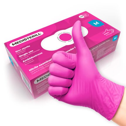 Rękawiczki nitrylowe Medisterill magenta rozmiar M 100 szt.