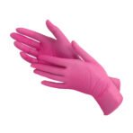 Rękawiczki nitrylowe Medisterill M magenta – bezpudrowe 100 szt. - obrazek 3
