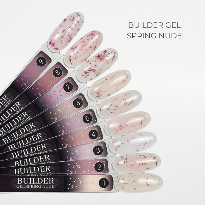 Builder Gel Spring Nude №2 Crystal Professional – żel budujący z suszonymi kwiatami - obrazek 2