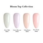 Bloom Top Collection topy kamuflujące mleczne pastelowe kolory paznokcie hybrydowe próbki kolorów