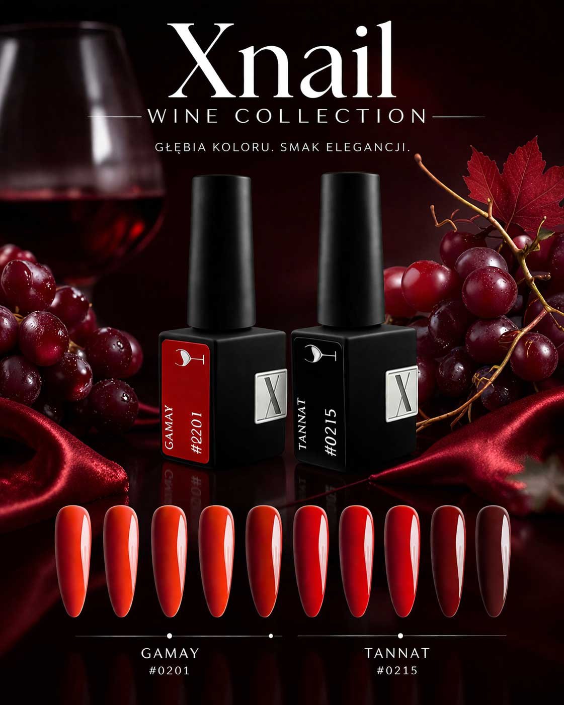 Elegancka kolekcja lakierow winnych