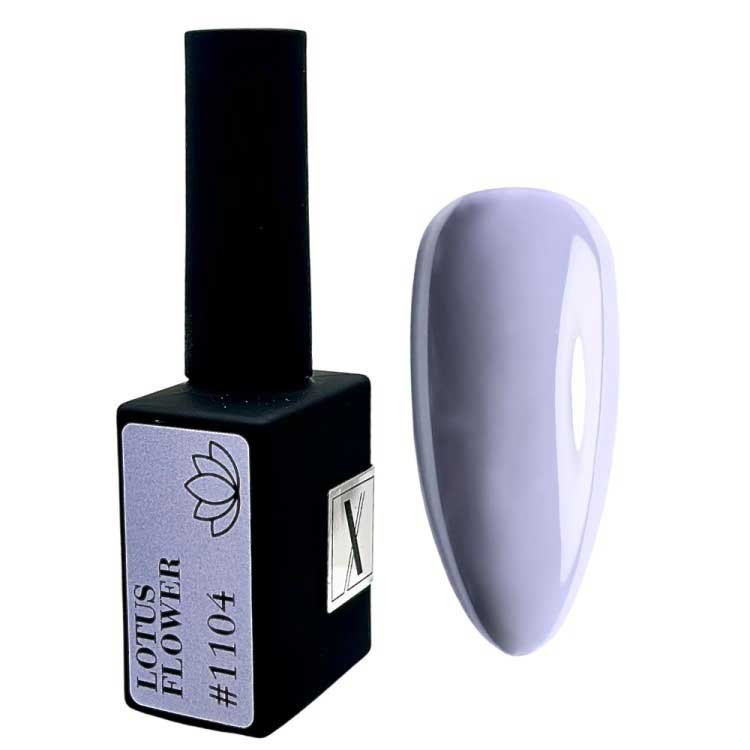 Lotus Flower #1104 lakier hybrydowy fioletowy 10 ml Lakier hybrydowy fioletowy Lotus Flower #1104 kolor na tipsie próbka