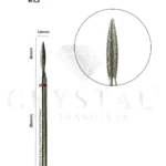 Frez diamentowy płomień 1,8 mm czerwony Crystal Professional №13