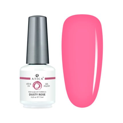 Lakier hybrydowy Atica Dusty Rose 8 ml – pudrowo-różowy kolor do manicure hybrydowego
