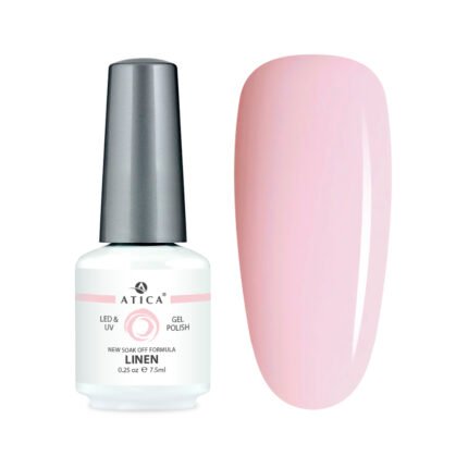 Lakier hybrydowy Atica Linen 8 ml – jasnobeżowy kolor nude do manicure hybrydowego
