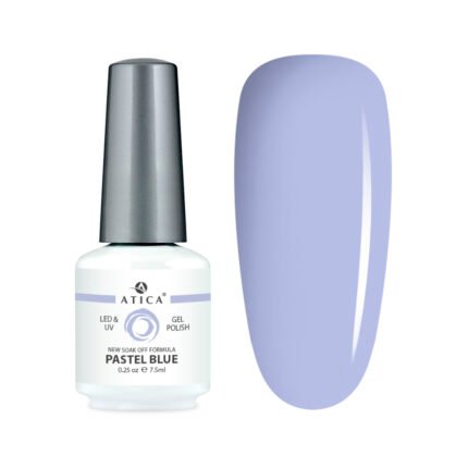 Lakier hybrydowy Atica Pastel Blue 8 ml – pastelowy niebieski kolor do manicure hybrydowego