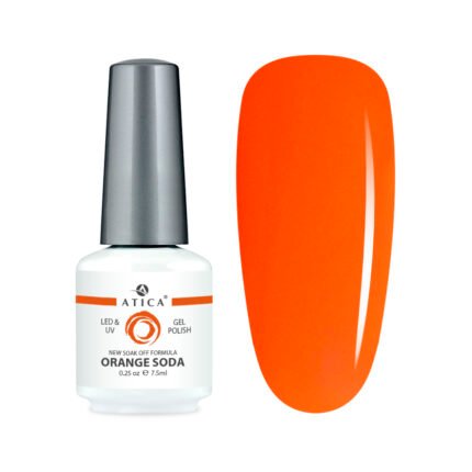 Lakier hybrydowy Atica Orange Soda 8 ml – pomarańczowy kolor do manicure hybrydowego