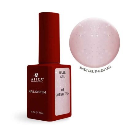 ATICA Base Gel 03 Sheer Tan 15 ml – półtransparentna baza hybrydowa nude do manicure