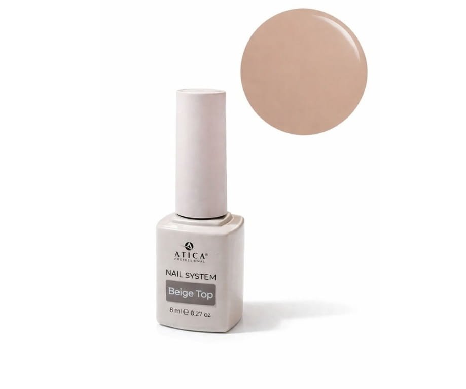 ATICA Top Beige – top hybrydowy 8 ml ATICA Top Beige 8 ml – beżowy top hybrydowy do manicure nude