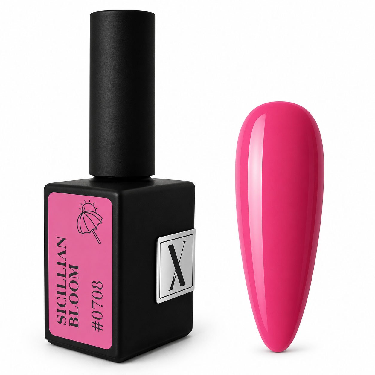 XNAIL Sicillian Bloom #0708 – lakier hybrydowy 10 ml XNAIL Sicillian Bloom #0708 lakier hybrydowy 10 ml – intensywny róż